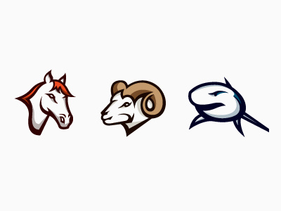 animals animal logo clean color design goat horse logo ram shark sharp strong symbol vector animal wild animal