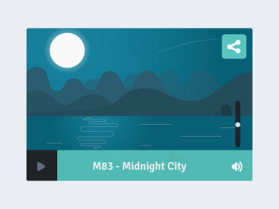 Audio Player - Flat UI audio flat flat ui m83 midnight city music players ui ui kits