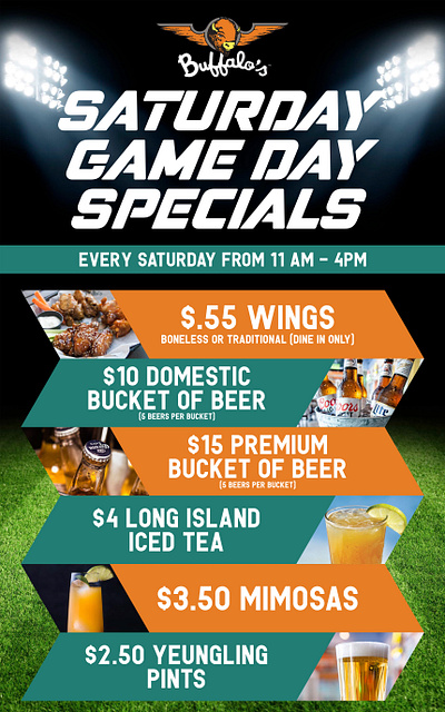 Buffalo's Cafe - On-Site Promotional Posters branding design graphic design photoshop poster design print design promotional advertising