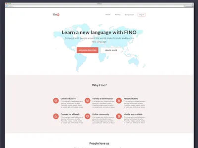 Homepage concept button clean flat homepage map ui ux web website