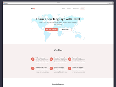 Homepage concept button clean flat homepage map ui ux web website