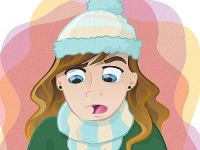 Girl cartoon girl illustration illustrator scarf vector winter wooly hat