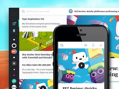 RSS Reader coming along app feeds interface menu mobile reader rss typography ui ux