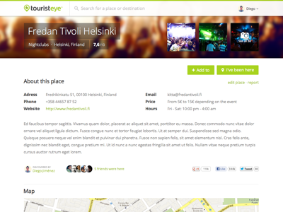 Venue clean green page place sketch touristeye venue web website white