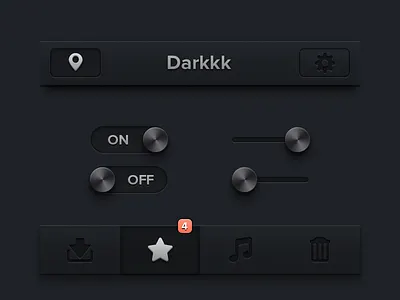 Dark iPhone UI [Freebie] app freebies ios ipad iphone ui
