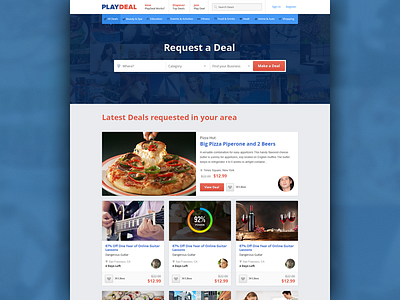Play Deal business categories coupon daily deal deal deal of the day home page landing page local offer play deal ui