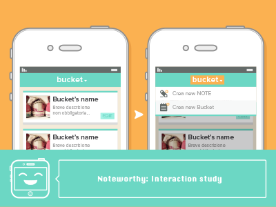 Noteworthy app interaction iphone menu mockup note