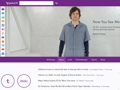 Yahoo Redesign flat flat ui interface redesign ui web web design yahoo