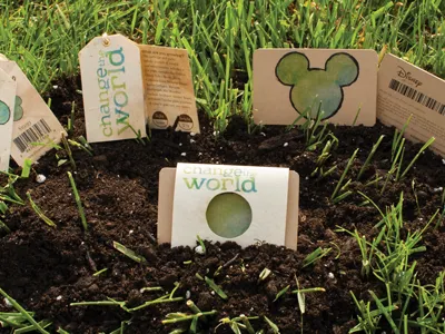 Disney Store Seasonal Retail Rebrand biodegradable disney environmentally friendly retail reusable