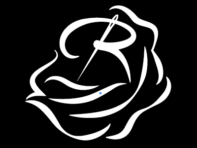 logo for Roseland Handmade artisan craft custom flower hand drawn hand made monogram needle r rose sewing skill