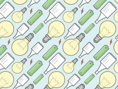 Electric pattern battery bulb electric illustration lightbulb lightning pattern repeatable