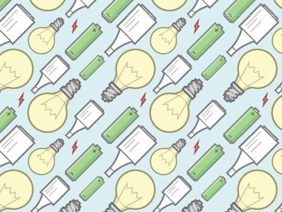 Electric pattern battery bulb electric illustration lightbulb lightning pattern repeatable