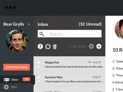 MailApp Practice debut design flat mail practice ui