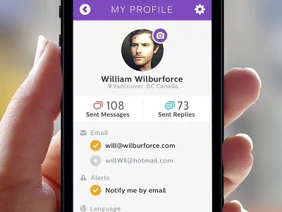 Socialboards Profile android app apps flat flat ui iphone light messaging mobile support ui