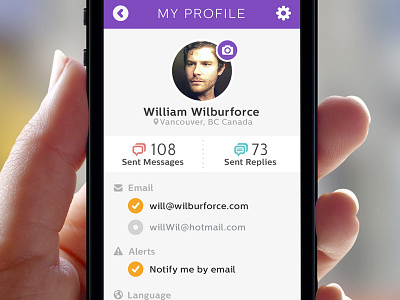 Socialboards Profile android app apps flat flat ui iphone light messaging mobile support ui