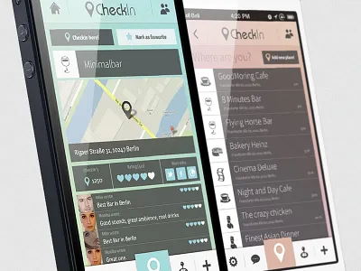 CheckIn // App Concept app creative design interface iphone mobile social ui usability ux