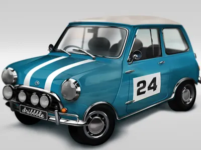 Dribbble Cooper blue (PSD) car cooper icon psd