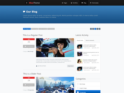 Moo Theme - Blog blog html template minimal modern responsive template web design website wordpress