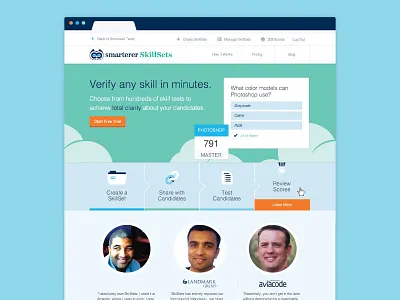 Skillset Microsite home page microsite product skill tests smarterer tests