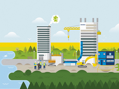Small Building Site appartement architecture builders building construction crane digger finland helsinki house lake nature sea shore workers