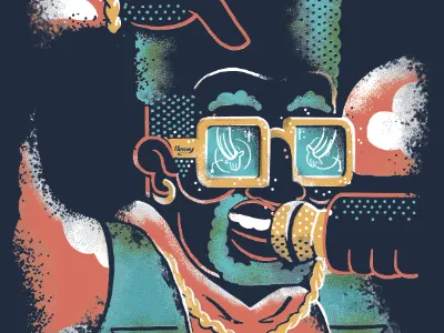 Ode to Heavy and the boyz bling chain hand drawn heavy d hip hop illustration inspiration inspired music rapper screen print variants z