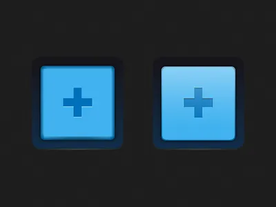Cokonnect Rounded-Square Buttons blue buttons dark pressed ui