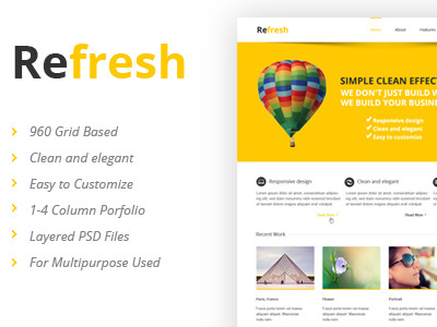 Refresh - Multipurpose PSD template clean corporate creative minimal modern multipurpose portfolio psd template web design