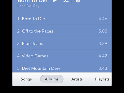 Music App album apple clean ios iphone itunes 11 list music player simple song