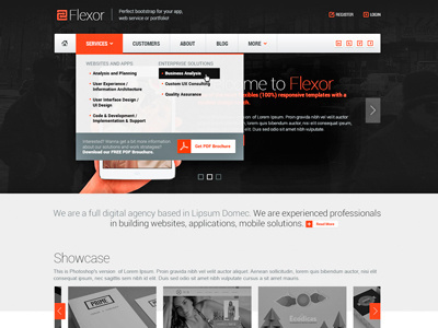 Flexor - Responsive theme blazon flexor responsive themelize.me ui design