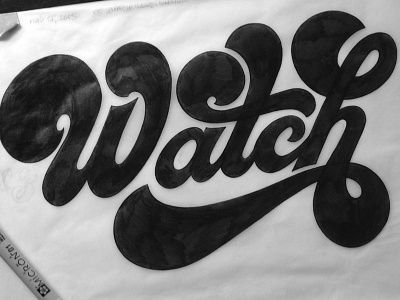 Watch 70s design groovy lettering script seventies typography