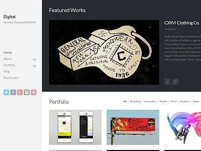 Digital Theme digital flat portfolio slider theme wordpress