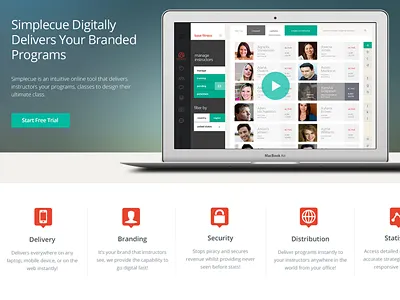 Simplecue WIP landing marketing page responsive ui website