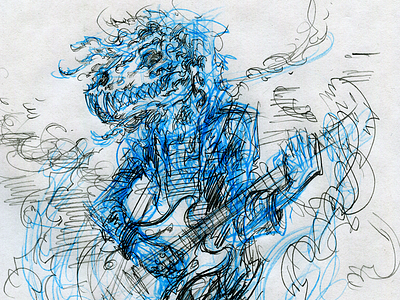 Reignwolf Sketch animal drawing illustration instrument wolf