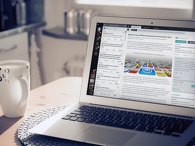News Reader App Concept answers browser channels flat full screen menu news questions reader