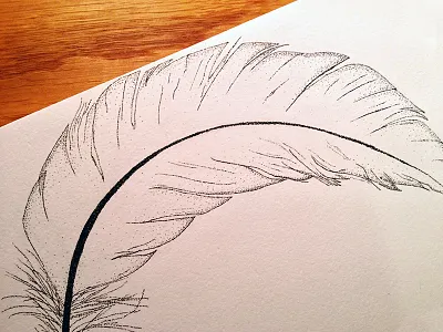 Feather branding dots feather logo mark pointillism