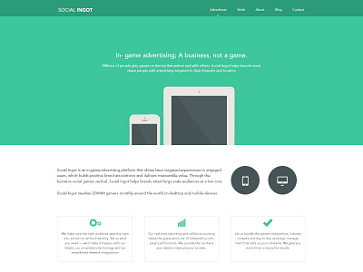 Social Ingot Flat corporate flat flat ui green minimal ui web. web design website