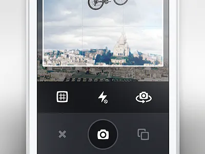 Flat Camera buttons camera close cross dark flash flat gallery grey grid image no shadows picture rotate solid white
