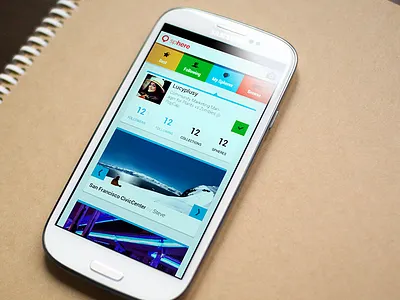 Android app to record 360º spheres. android app color flat gui sphere ui