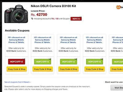 Shoppingwish Coupons Selection checkout coupons ecommerce list product shoppingwish store list stores table ui ux