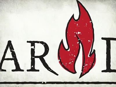 Oscar Delta Logo fire food rough screenprint texas texture vector