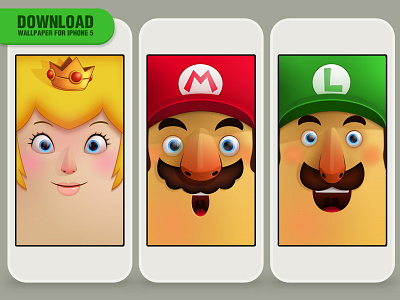 Wallpaper Mario Bros apps bros download free funny game illustration iphone5 luigi mario peach tribute wallpaper