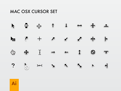Mac Cursor Set ai cursor download free freebie illustrator mac resources set vector