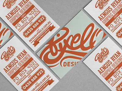 Pixelo Branding Project branding business card orange typography typography typography business card typography card