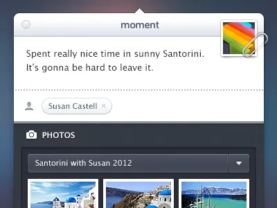 Moment App UI app menubar moment osx ui