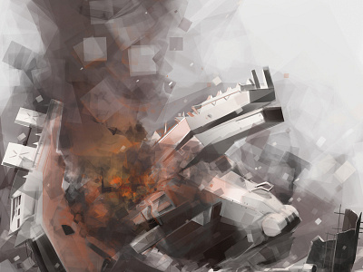 ROCK'T digital hawken illustration orange paint robot white