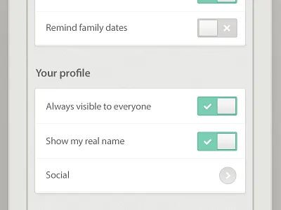 IOS App Settings application green ios iphone mobile off on options settings switches toggle