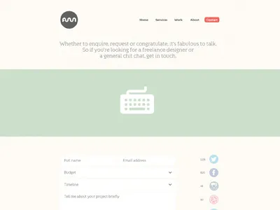 Contact Page (personal Portfolio) 500px cornwall css3 dribbble flat html html 5 illustrations instagram pastel colours personal portfolio theme vector wordpress