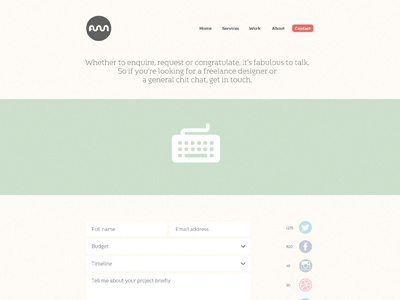 Contact Page (personal Portfolio) 500px cornwall css3 dribbble flat html html 5 illustrations instagram pastel colours personal portfolio theme vector wordpress