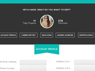 Edit Profile Using Parallax edit edit mode edit profile graphic design parallax effect ui user interface web design