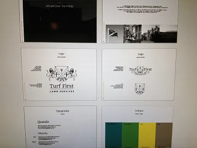 Turf First Brand Guidelines care clippers coat of arms crest fertilizer first garden grass hedge lawn lion mower pesticide rake scotland scottish shield trim turf weeds